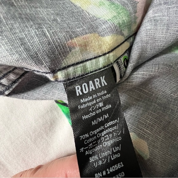 ROARK Scholar La Selva Button Down Linen Blend Shirt Tropic Floral Medium - Picture 6 of 6